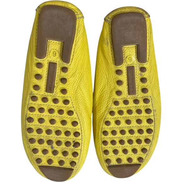 Tory Burch Lowell 2 Driver Shoes Yellow Women's Size 6 Leather Loafers Flats - Picture 7 of 7